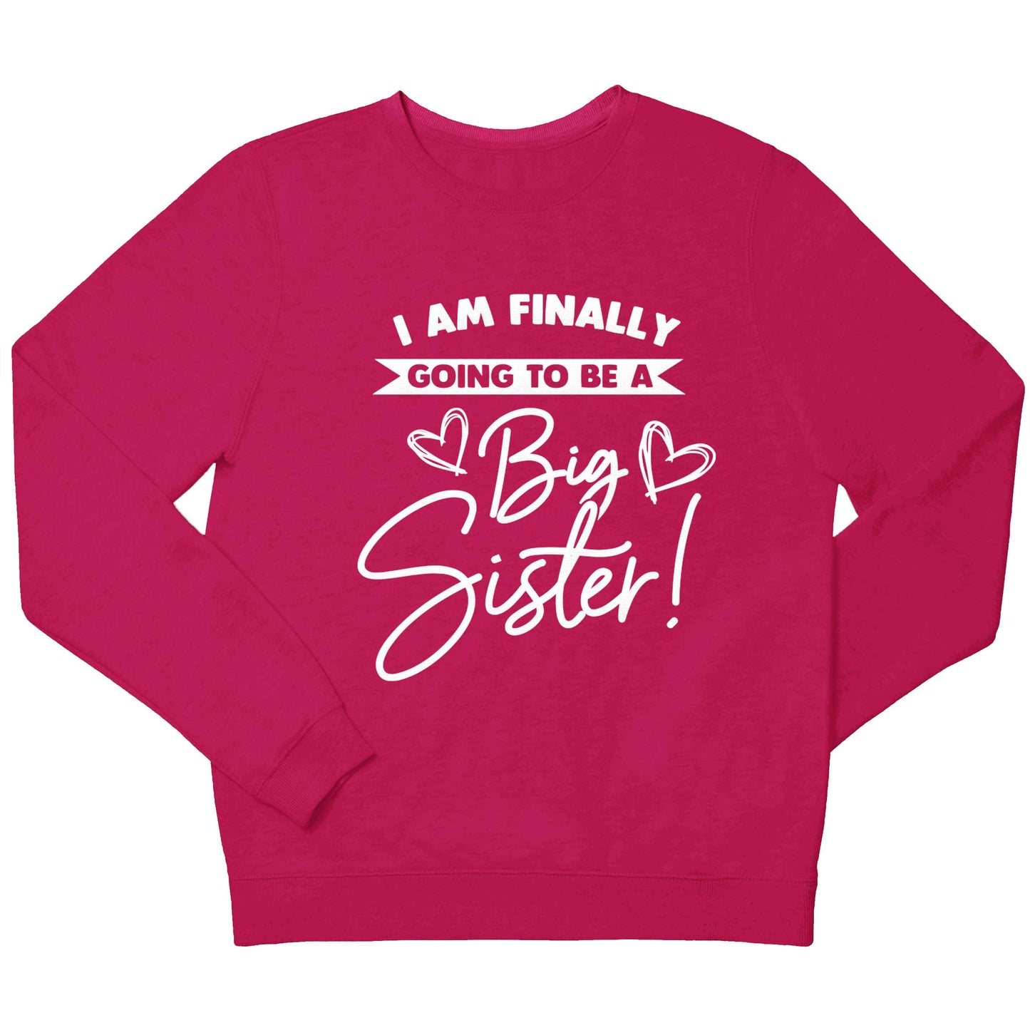 Finally going to be a big sister children's pink sweater 12-13 Years