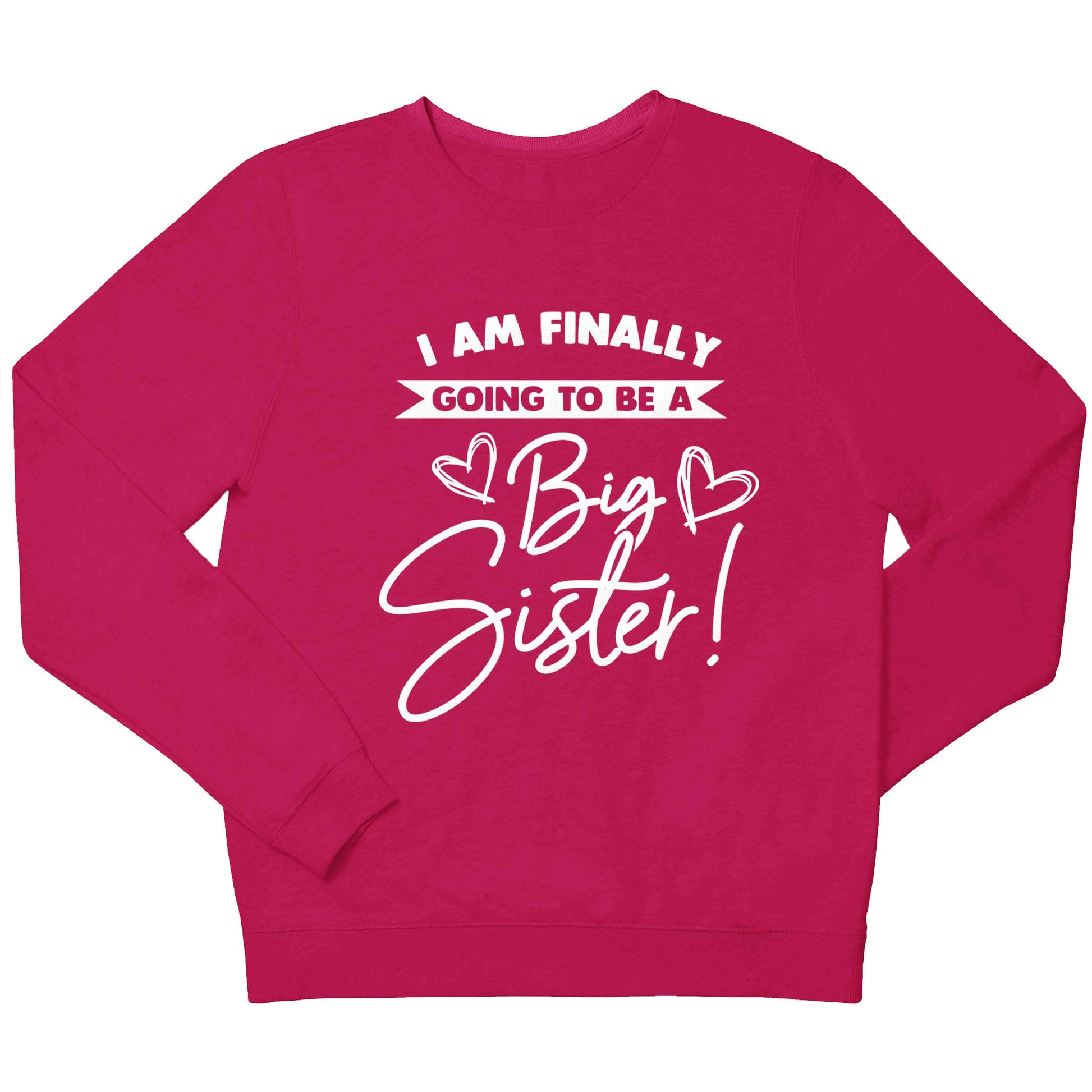 Finally going to be a big sister children's pink sweater 12-13 Years