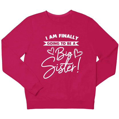 Finally going to be a big sister children's pink sweater 12-13 Years