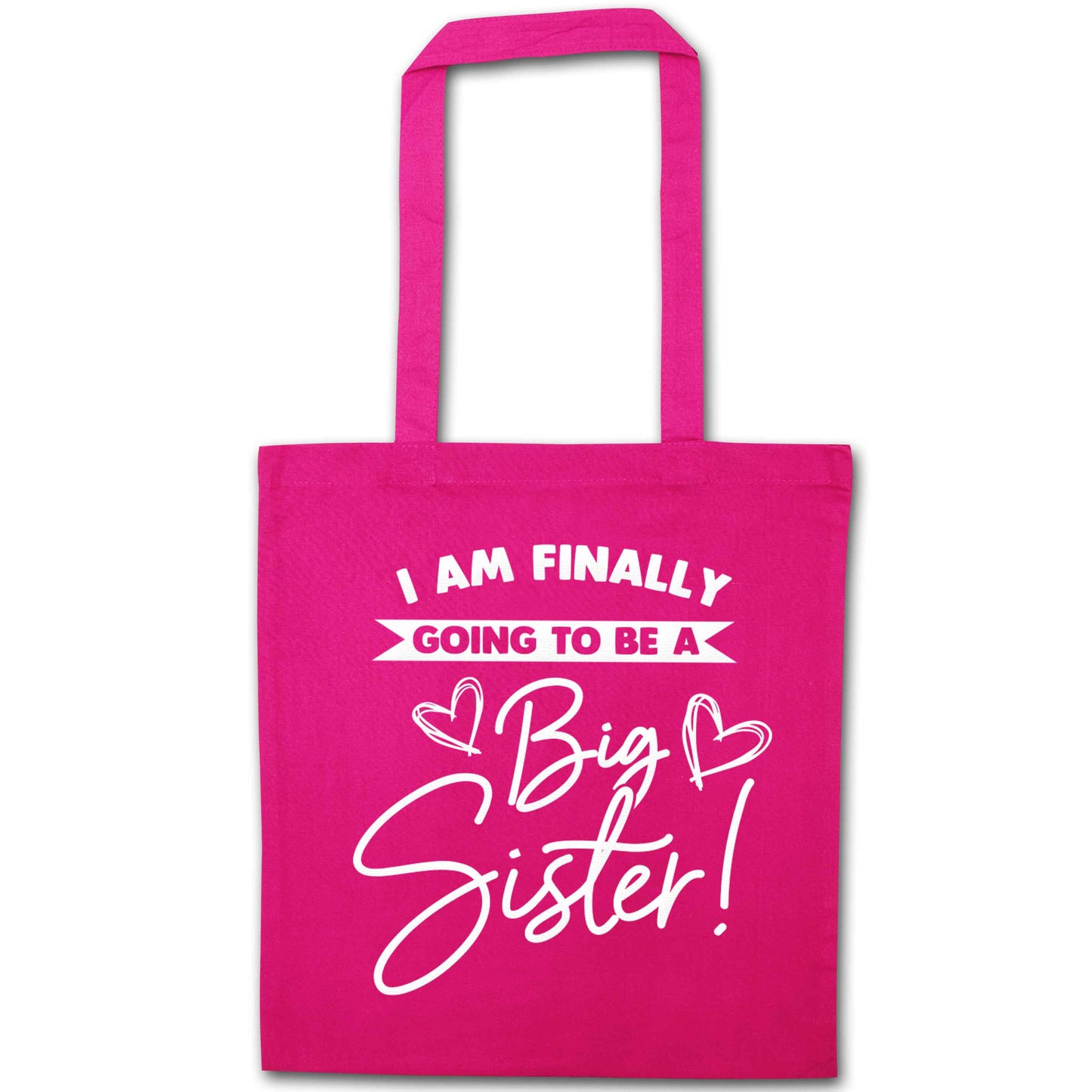 Finally going to be a big sister pink tote bag