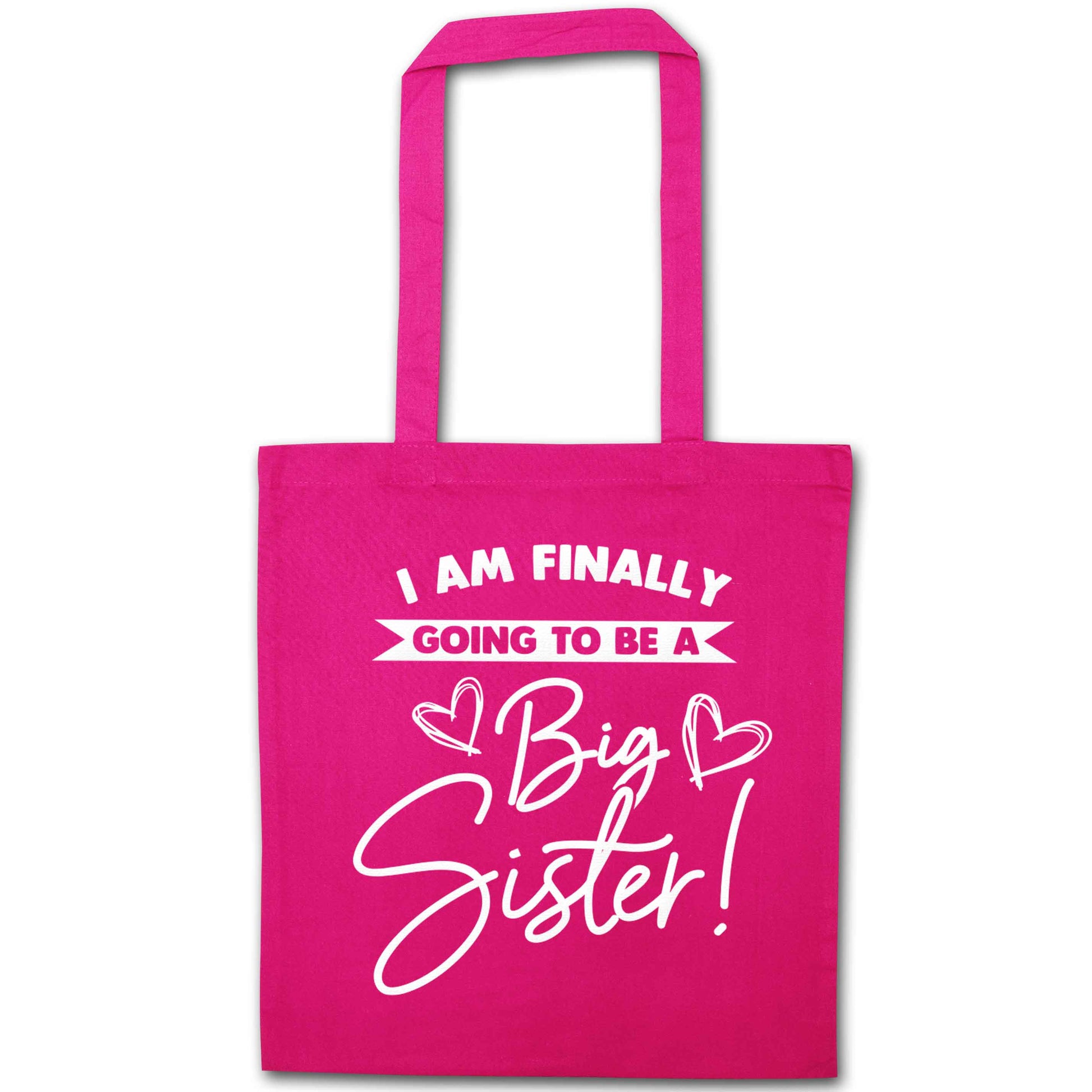 Finally going to be a big sister pink tote bag