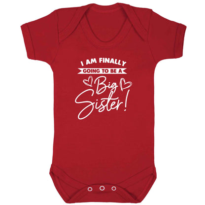 Finally going to be a big sister baby bodysuit red 18-24 months