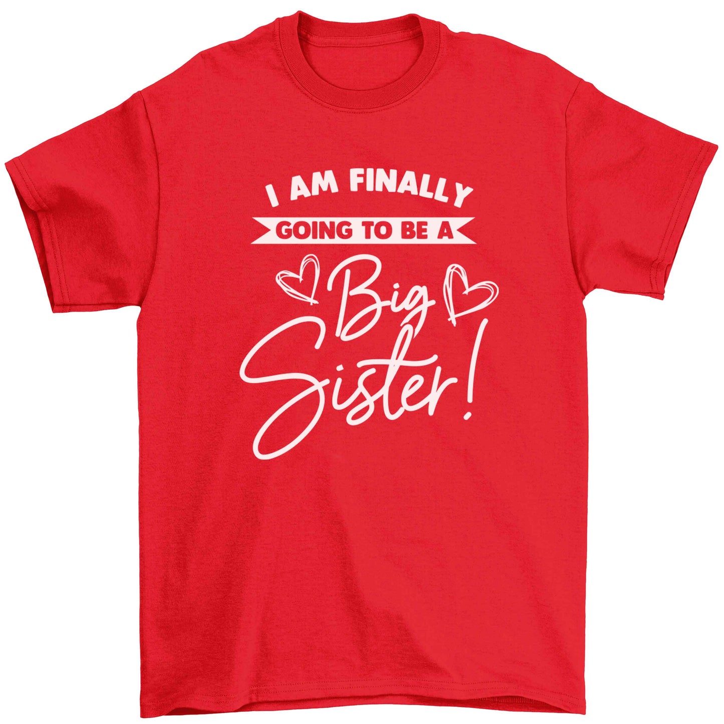 Finally going to be a big sister Children's red Tshirt 12-13 Years