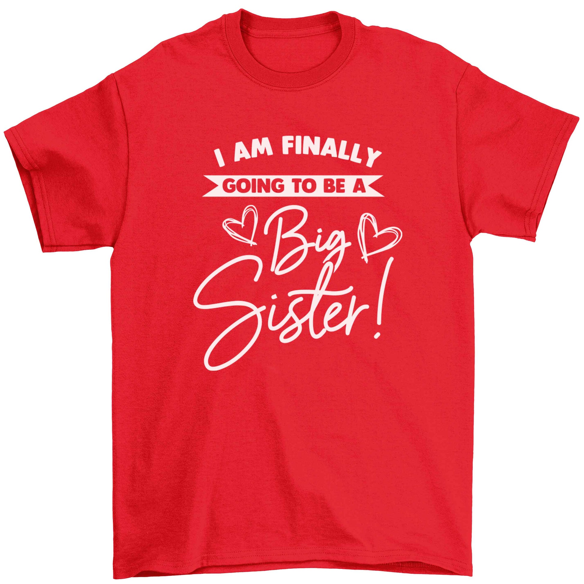 Finally going to be a big sister Children's red Tshirt 12-13 Years