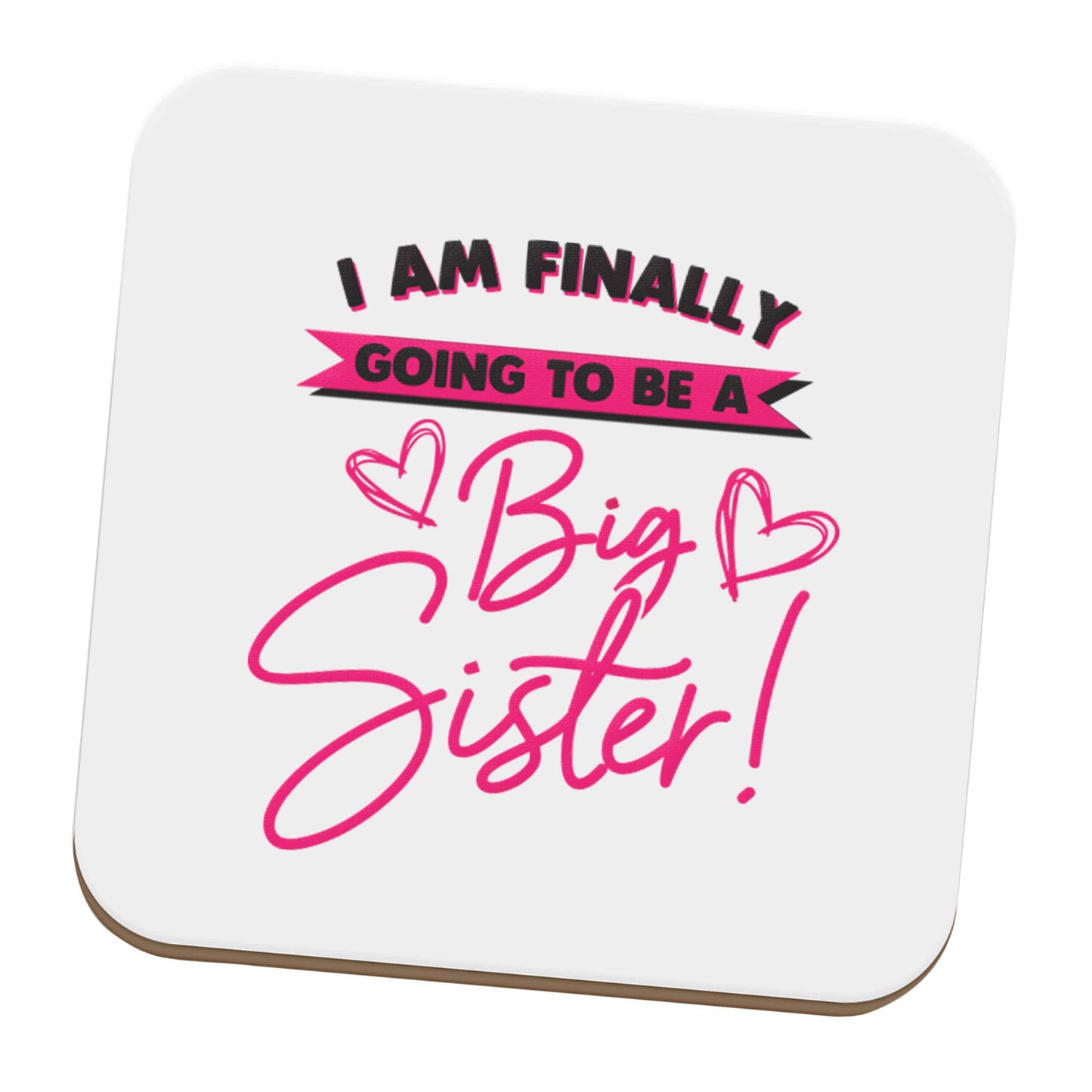 Finally going to be a big sister set of four coasters