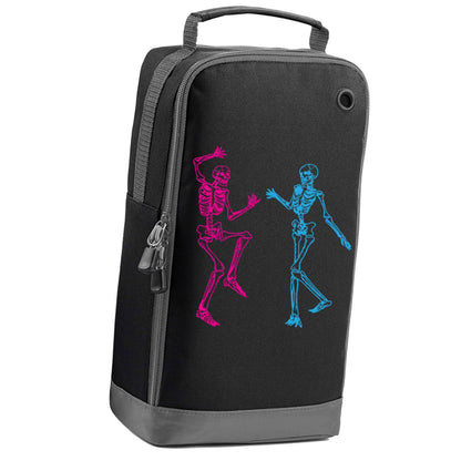 Skeleton dance black sports shoe bag vertical print