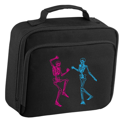 Skeleton dance insulated black lunch bag cooler