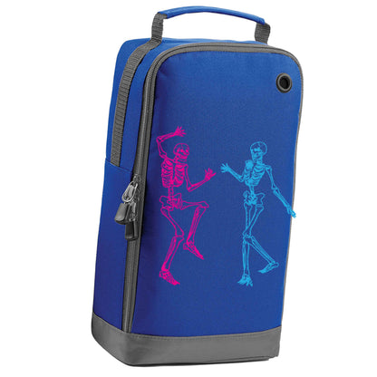 Skeleton dance blue sports shoe bag vertical print