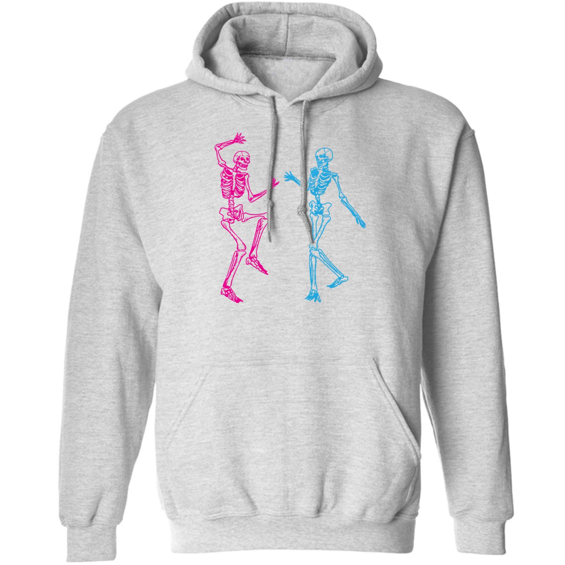 Skeleton dance adults unisex grey hoodie 2XL