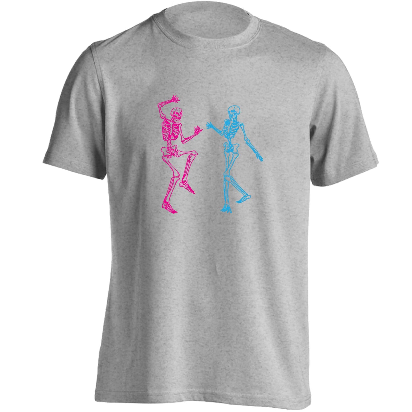 Skeleton dance adults unisex grey Tshirt 2XL
