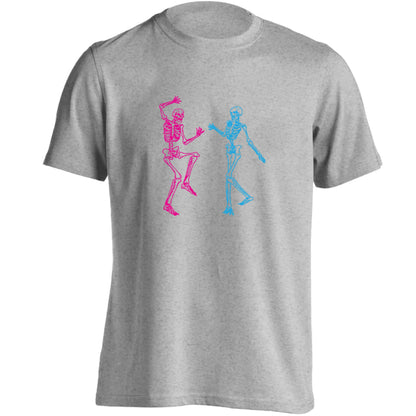 Skeleton dance adults unisex grey Tshirt 2XL