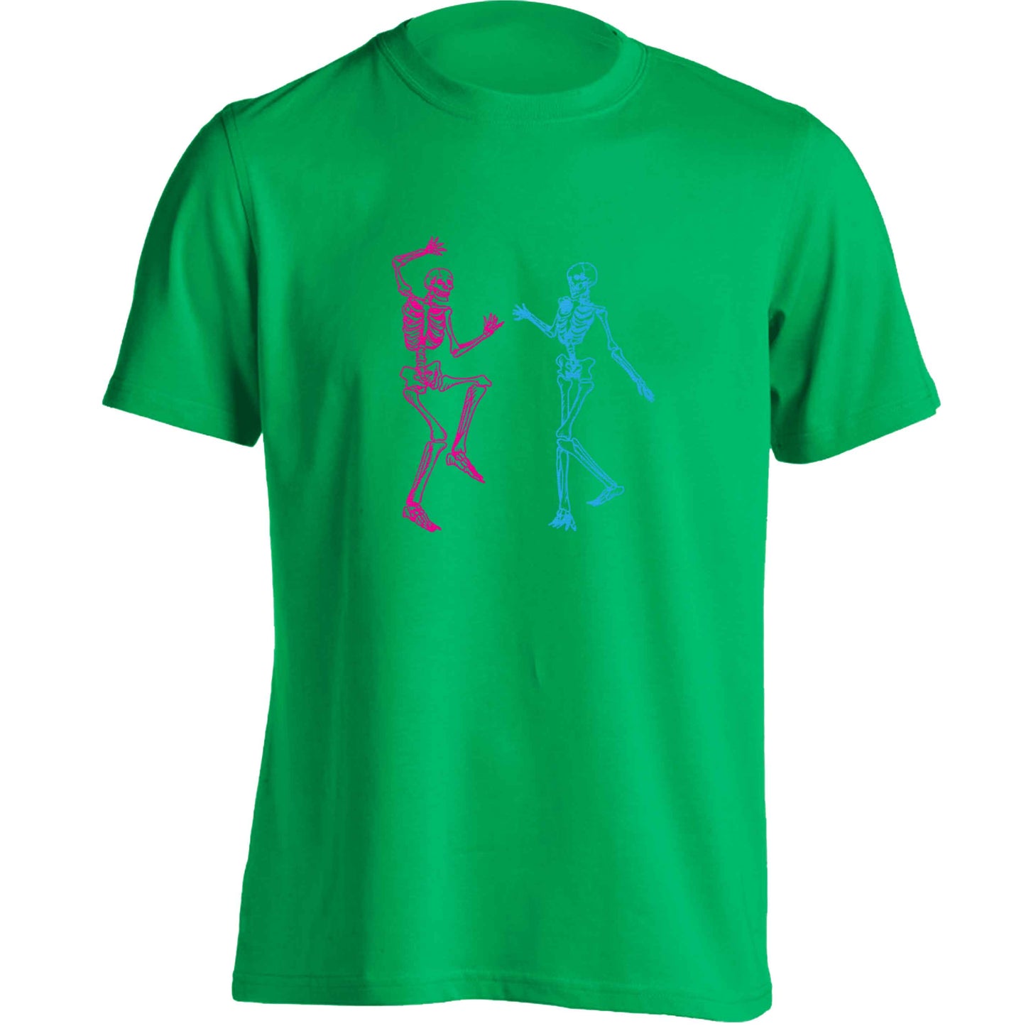 Skeleton dance adults unisex green Tshirt 2XL