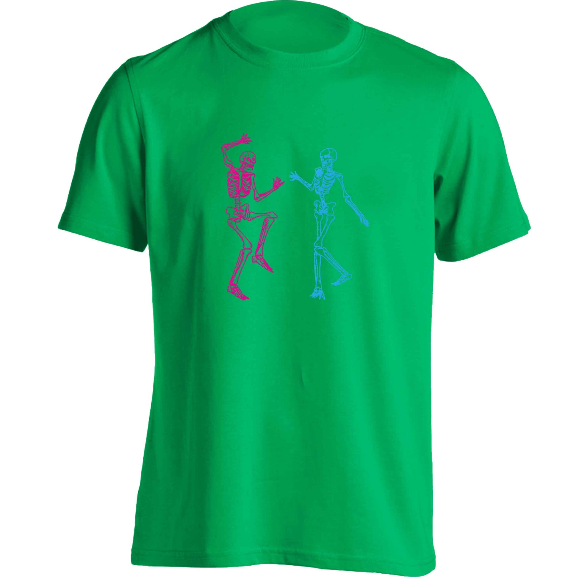 Skeleton dance adults unisex green Tshirt 2XL