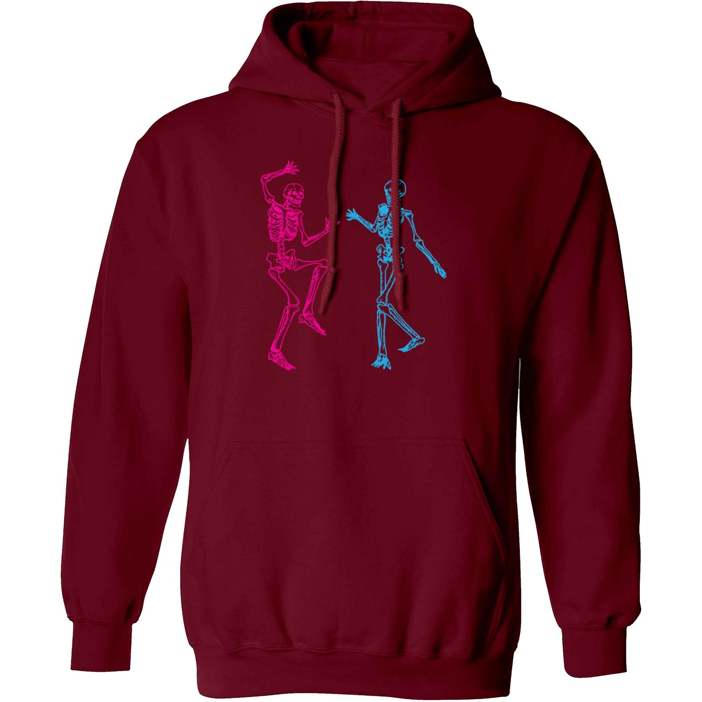 Skeleton dance adults unisex maroon hoodie 2XL