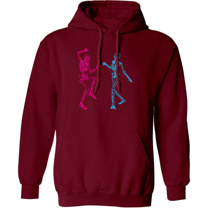 Skeleton dance adults unisex maroon hoodie 2XL