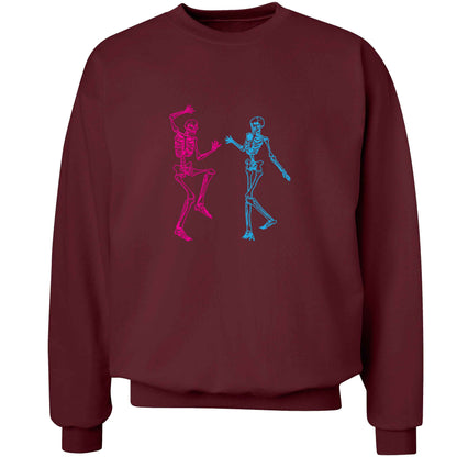 Skeleton dance adult's unisex maroon sweater 2XL