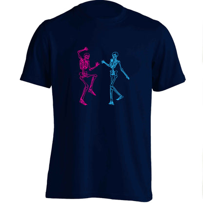 Skeleton dance adults unisex navy Tshirt 2XL