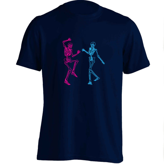 Skeleton dance adults unisex navy Tshirt 2XL