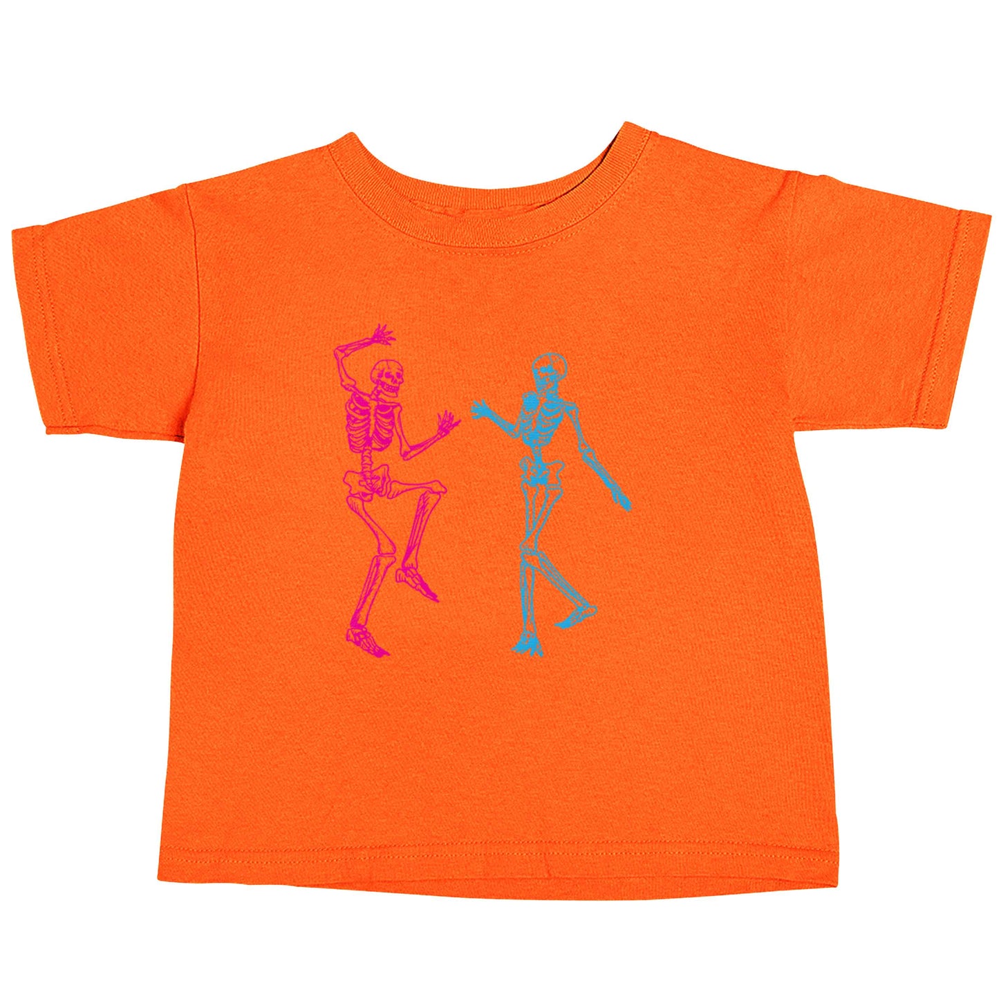 Skeleton dance orange baby toddler Tshirt 2 Years