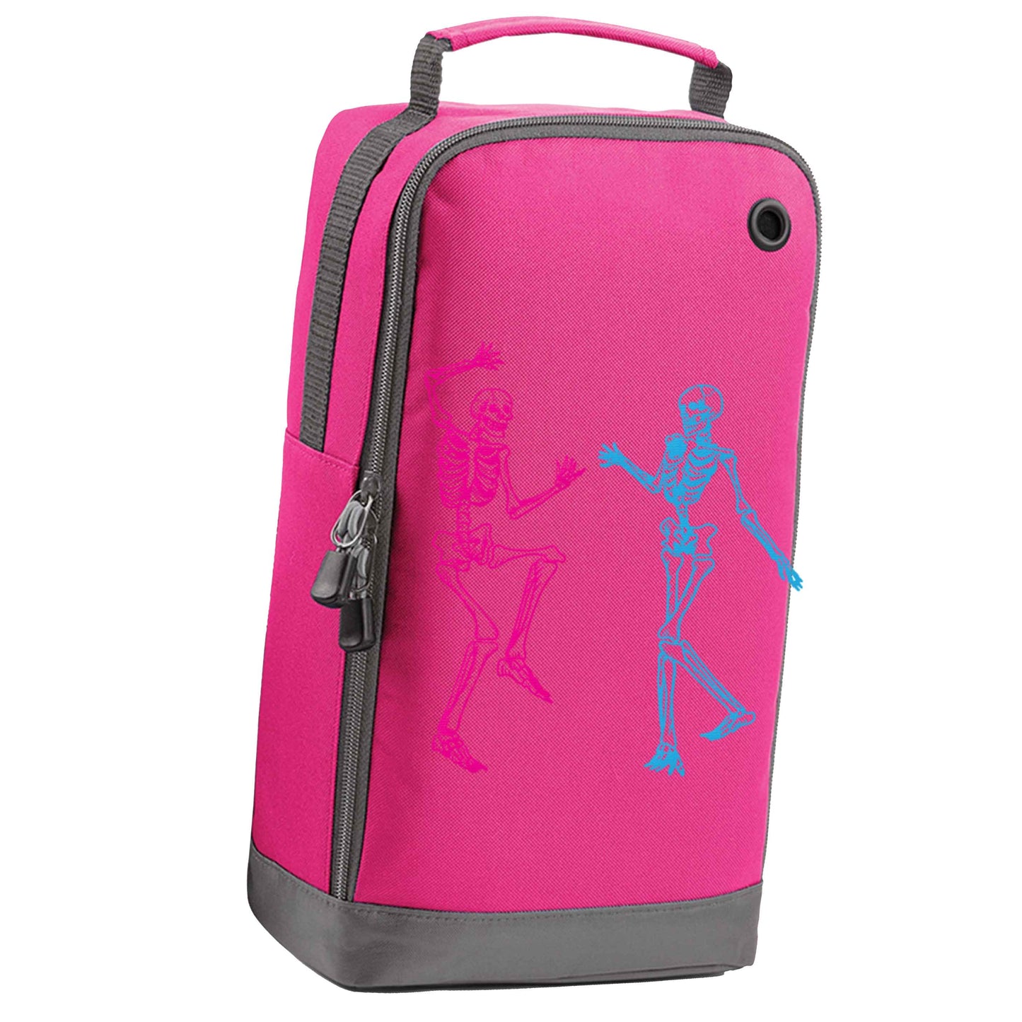 Skeleton dance pink sports shoe bag vertical print