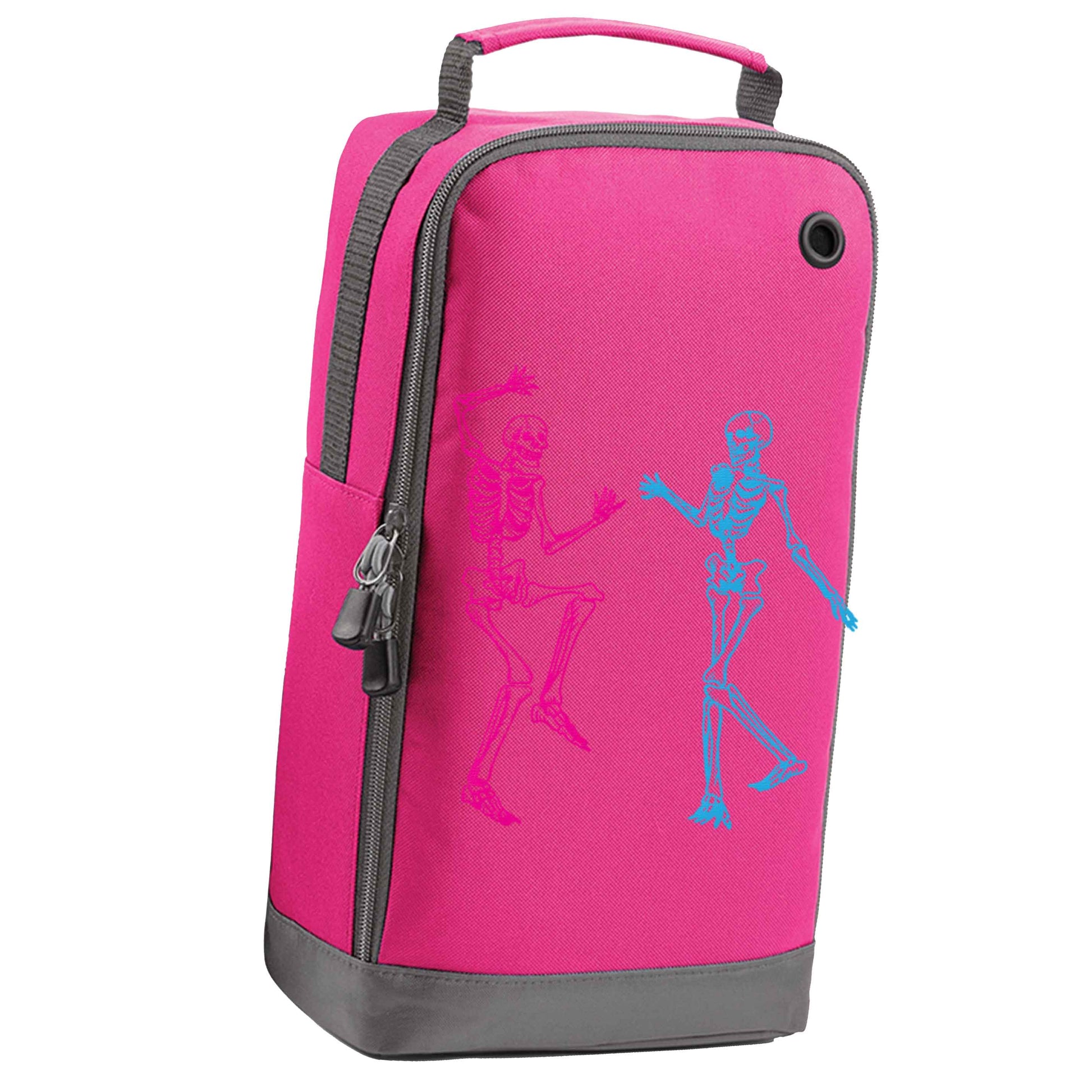 Skeleton dance pink sports shoe bag vertical print