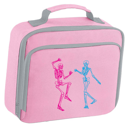 Skeleton dance insulated pink lunch bag cooler