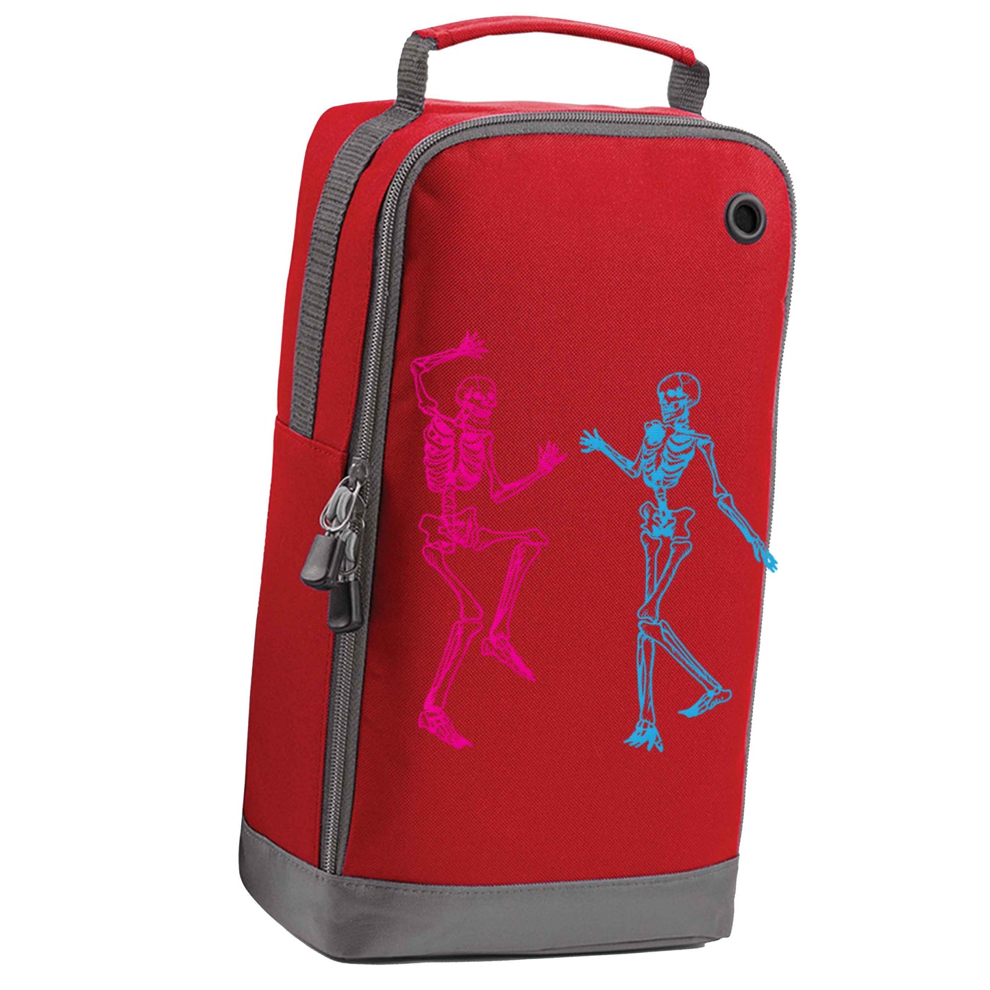 Skeleton dance red sports shoe bag horizontal print