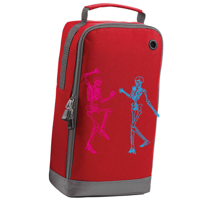 Skeleton dance red sports shoe bag horizontal print