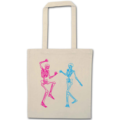 Skeleton dance natural tote bag