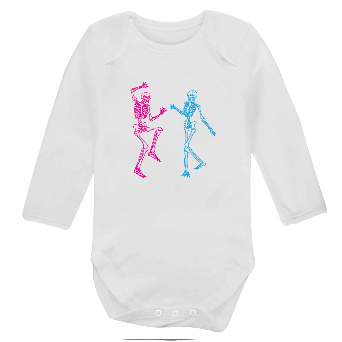 Skeleton dance baby bodysuit long sleeved white 6-12 months