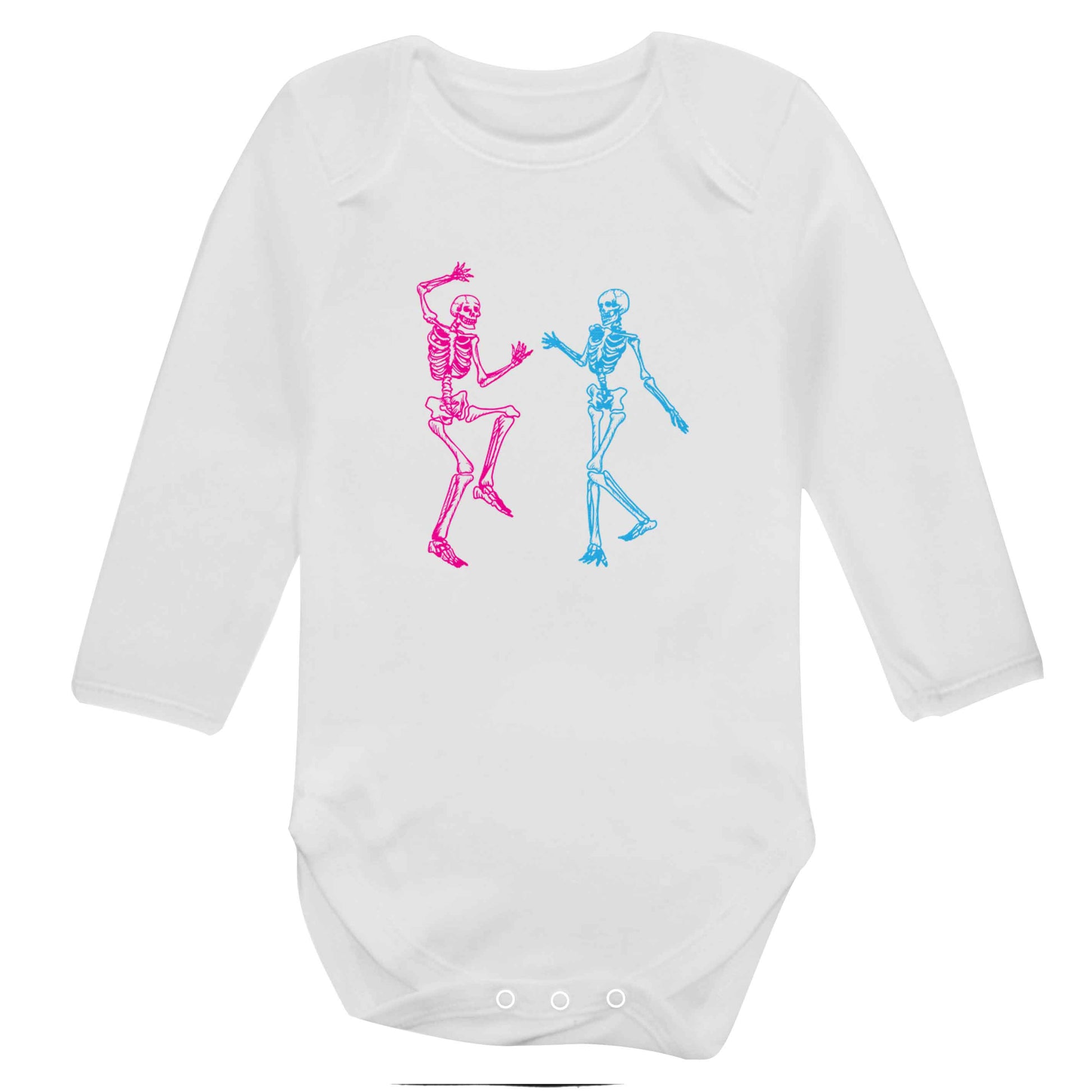 Skeleton dance baby bodysuit long sleeved white 6-12 months