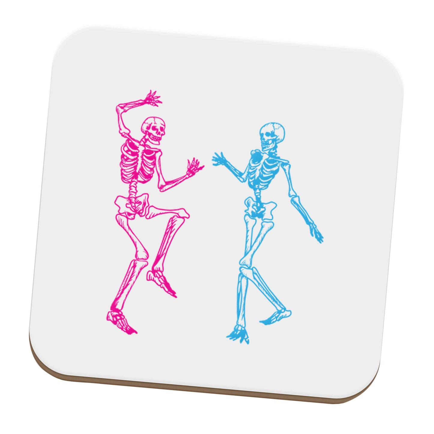 Skeleton dance set of four coasters
