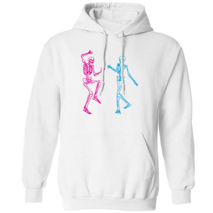 Skeleton dance adults unisex white hoodie 2XL