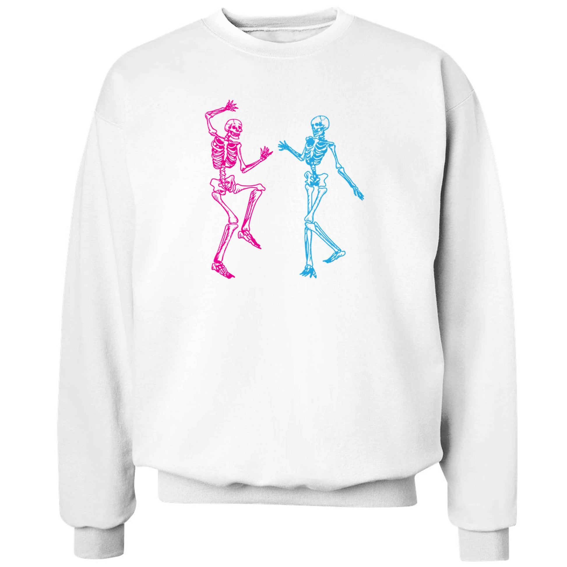 Skeleton dance adult's unisex white sweater 2XL