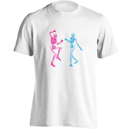 Skeleton dance adults unisex white Tshirt 2XL