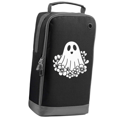 Floral ghost black sports shoe bag vertical print