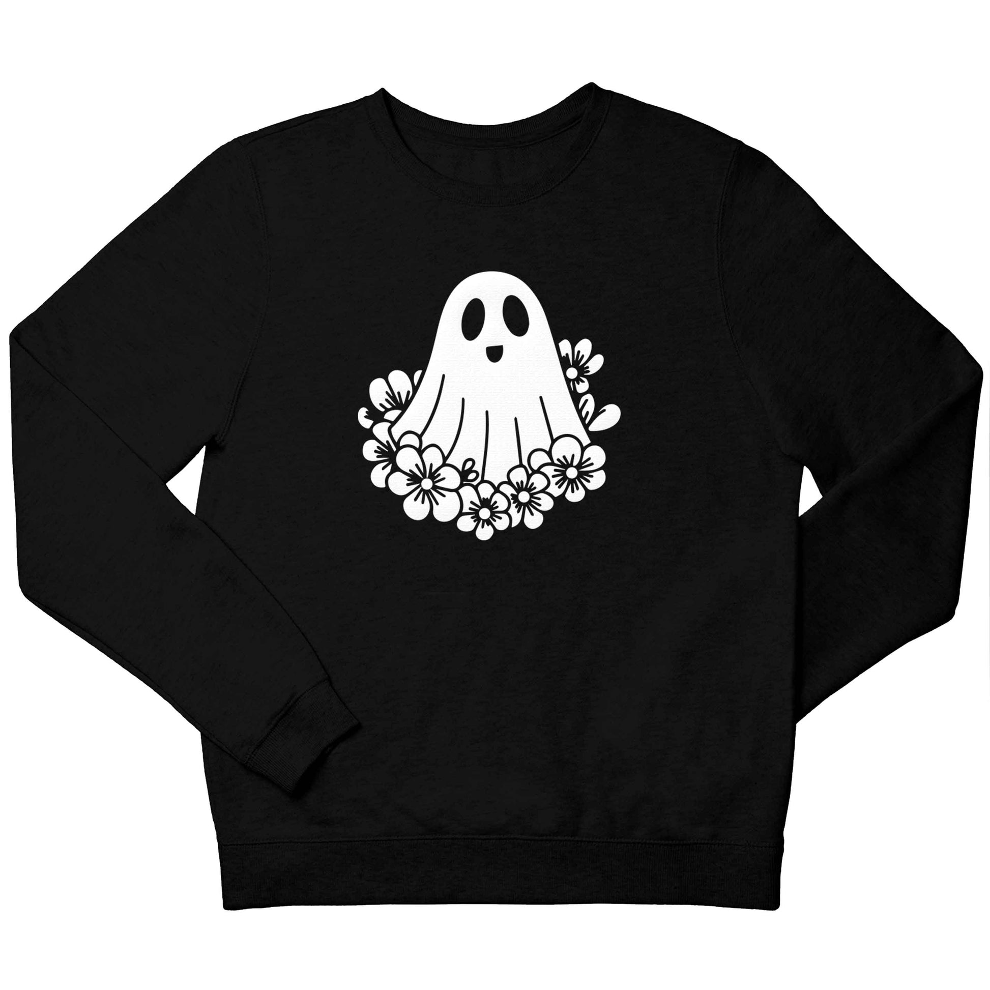 Floral ghost children's black sweater 12-13 Years