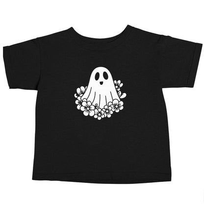 Floral ghost Black baby toddler Tshirt 2 years