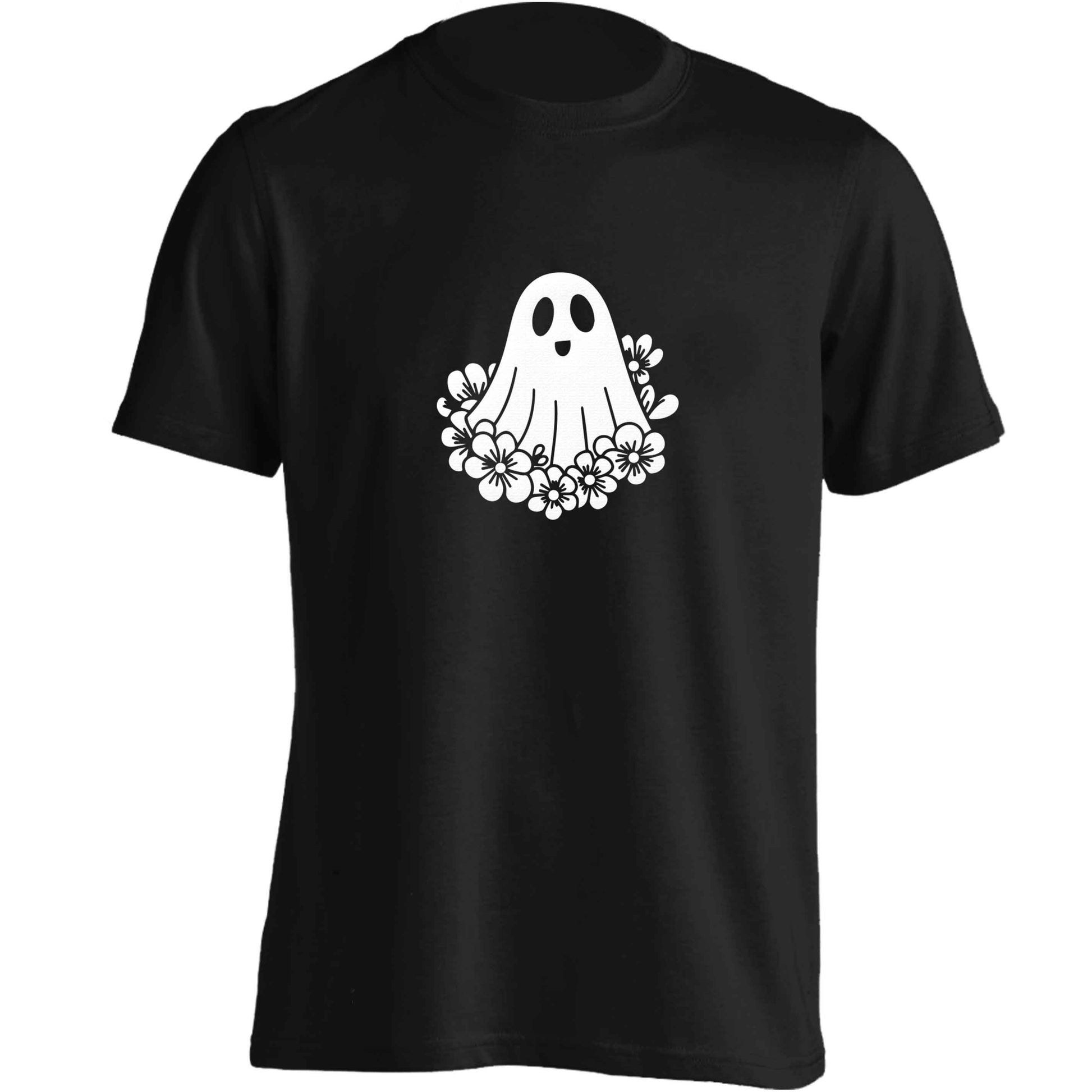 Floral ghost adults unisex black Tshirt 2XL