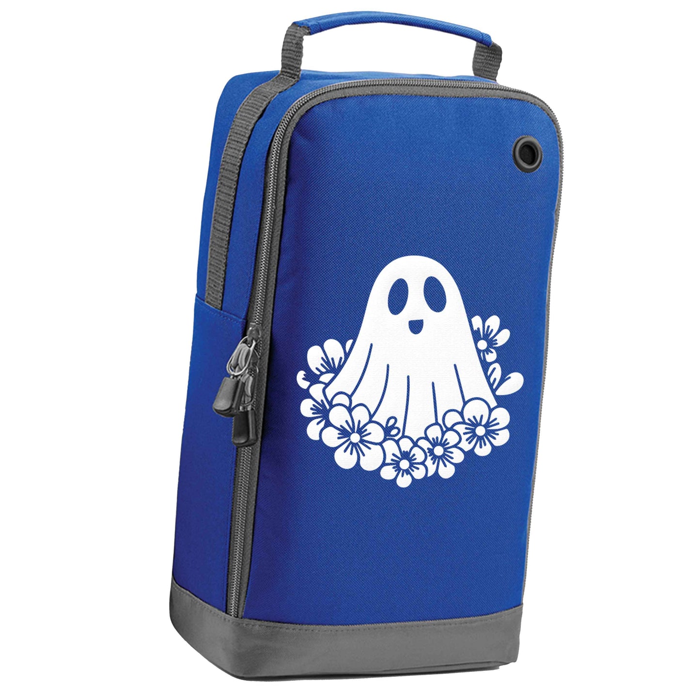 Floral ghost blue sports shoe bag vertical print