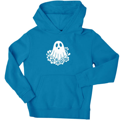 Floral ghost children's blue hoodie 12-13 Years