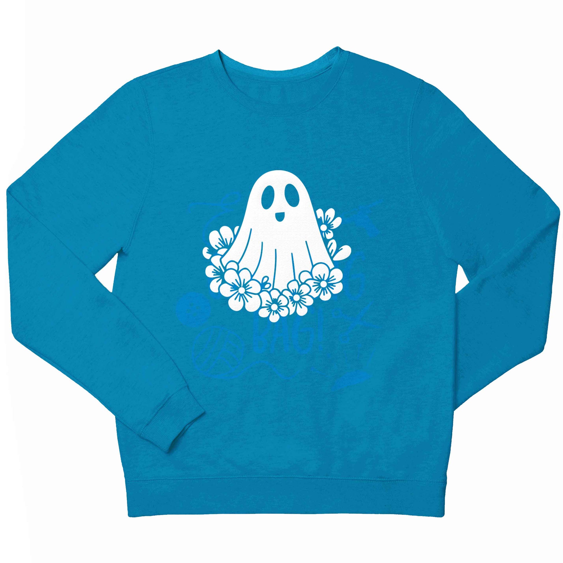 Floral ghost children's blue sweater 12-13 Years