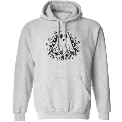 Floral ghost adults unisex grey hoodie 2XL