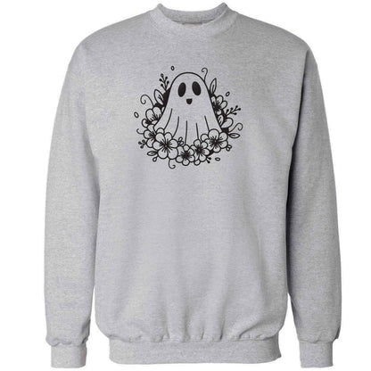 Floral ghost adult's unisex grey sweater 2XL