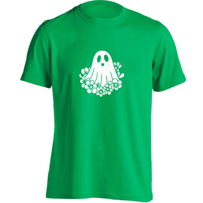 Floral ghost adults unisex green Tshirt 2XL