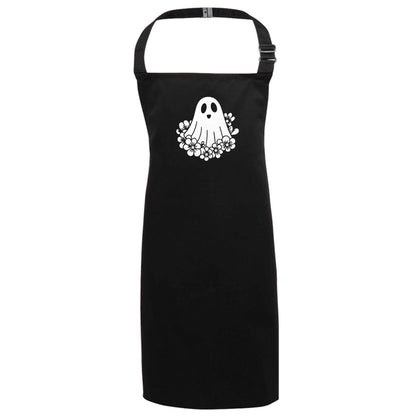 Floral ghost black apron 7-10 years