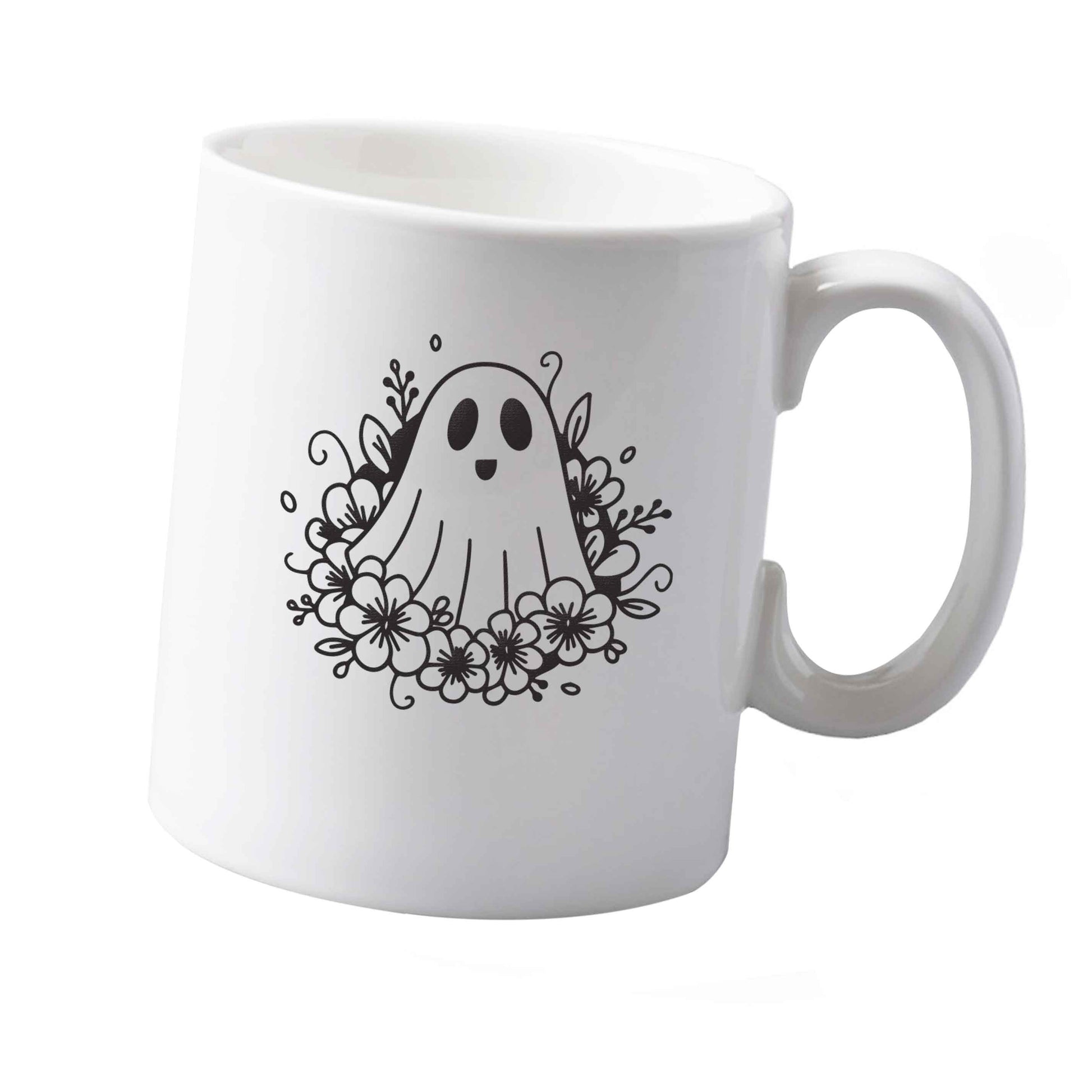 10 oz Floral ghost ceramic mug  both sides