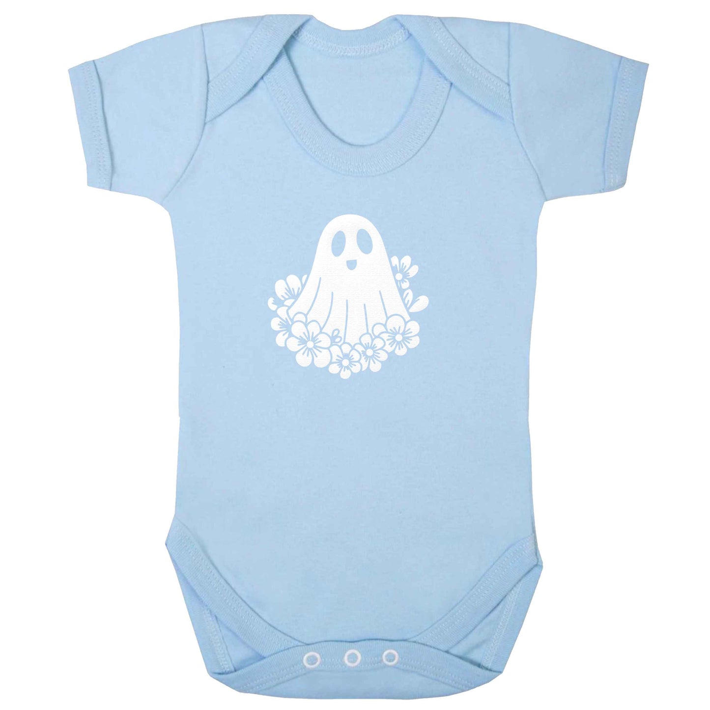Floral ghost baby bodysuit pale blue 18-24 months