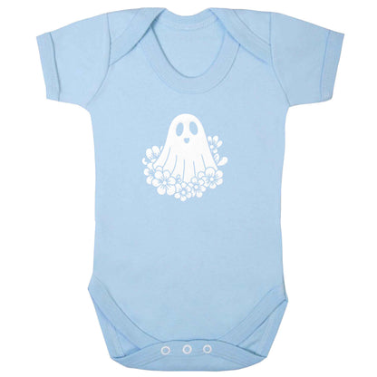 Floral ghost baby bodysuit pale blue 18-24 months