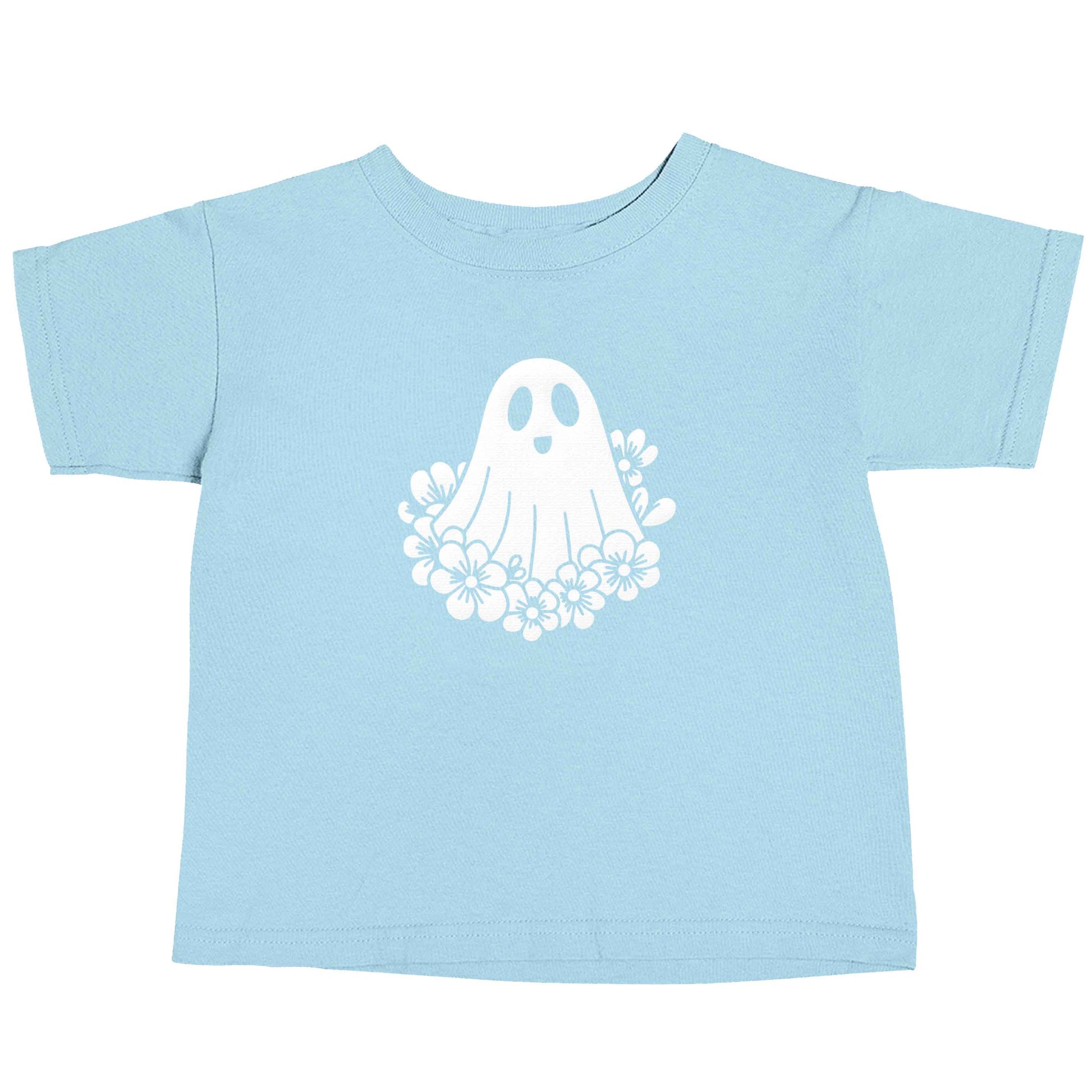 Floral ghost light blue baby toddler Tshirt 2 Years